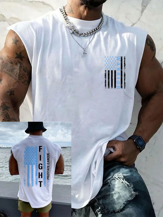 Men's Prostate Cancer Awareness Print Casual Tank Top