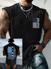 Men's Prostate Cancer Awareness Print Casual Tank Top