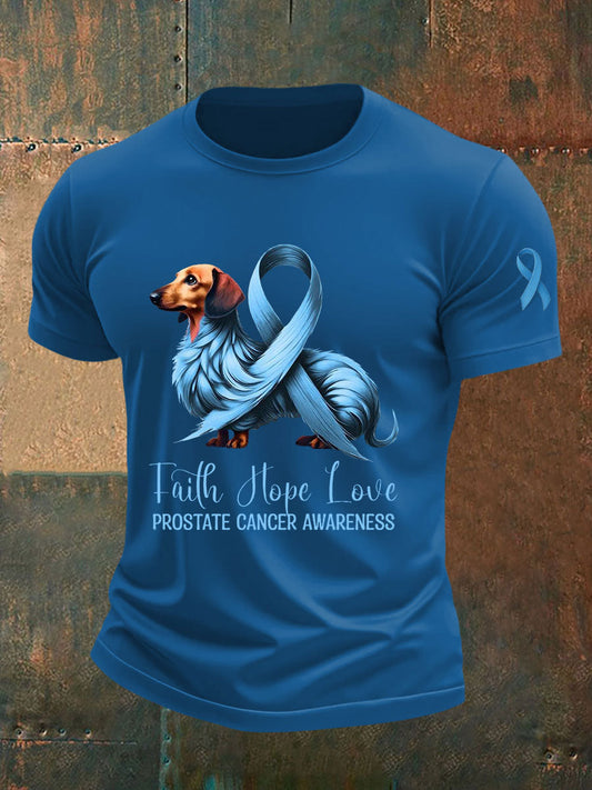 Men's Prostate Cancer Awareness Print Casual T-Shirt