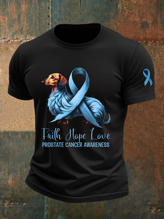 Men's Prostate Cancer Awareness Print Casual T-Shirt