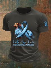 Men's Prostate Cancer Awareness Print Casual T-Shirt