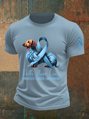 Men's Prostate Cancer Awareness Print Casual T-Shirt