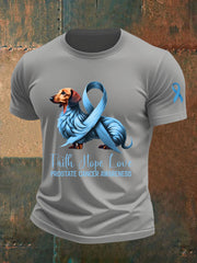 Men's Prostate Cancer Awareness Print Casual T-Shirt