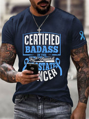 Men's Prostate Cancer Awareness Print Casual T-Shirt