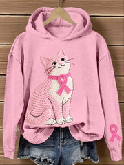 Women's Lovely Cat Crochet Pattern Hoodie