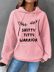Women's Shitty Titty Warrior Breast Cancer Awareness Support Hoodie
