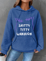Women's Shitty Titty Warrior Breast Cancer Awareness Support Hoodie