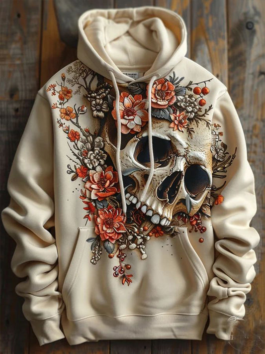 Men's Halloween Skeletons Oversized Drop-Shoulder Hoodie