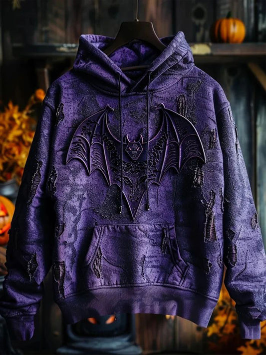 Men's Halloween Bats Oversized Drop-Shoulder Hoodie