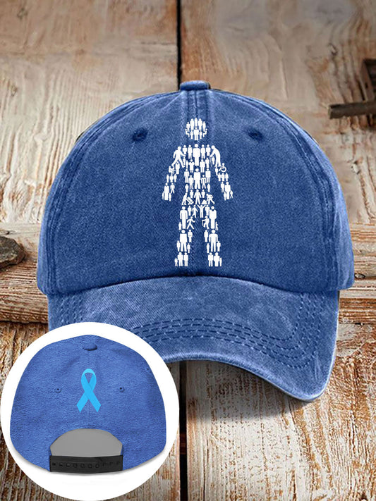 prostate cancer male body figure neutral hats