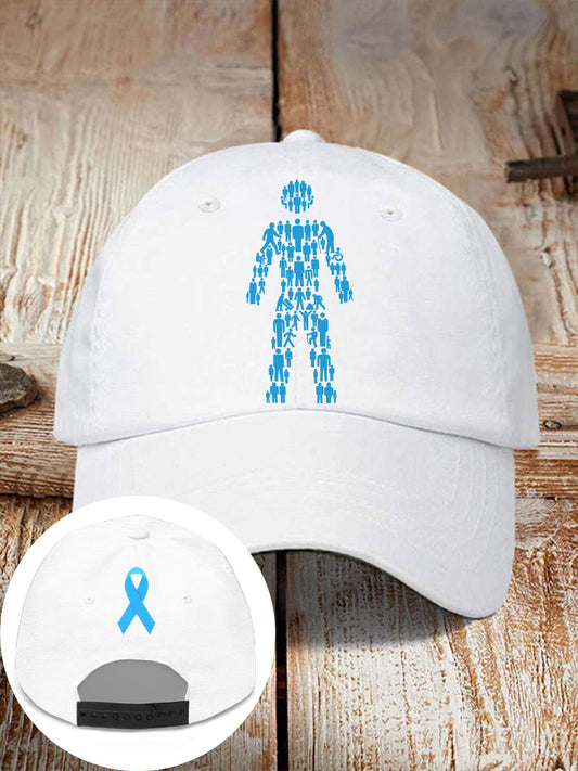 prostate cancer male body figure neutral hats