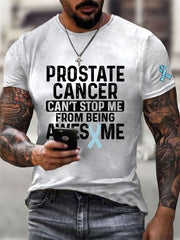 Men's Prostate Cancer Awareness Print Casual T-Shirt