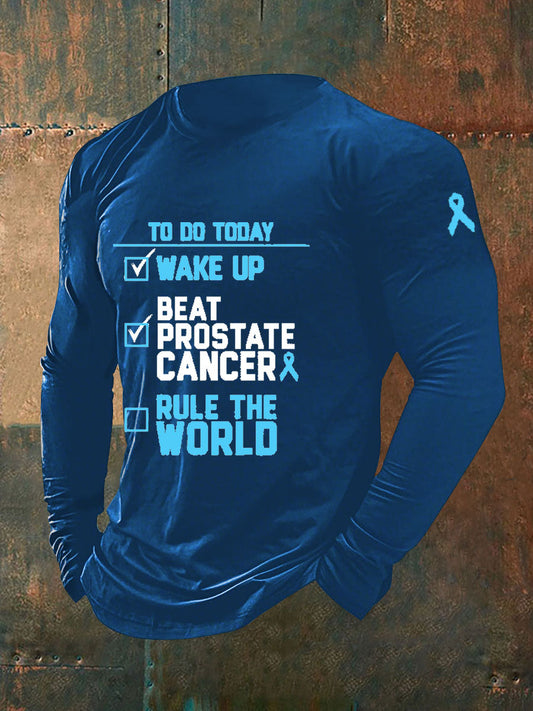Men's Prostate Cancer Awareness Print Casual T-Shirt