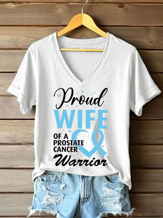 Women's Prostate Cancer Awareness Wife T-Shirt