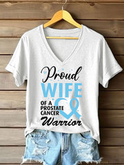 Women's Prostate Cancer Awareness Wife T-Shirt