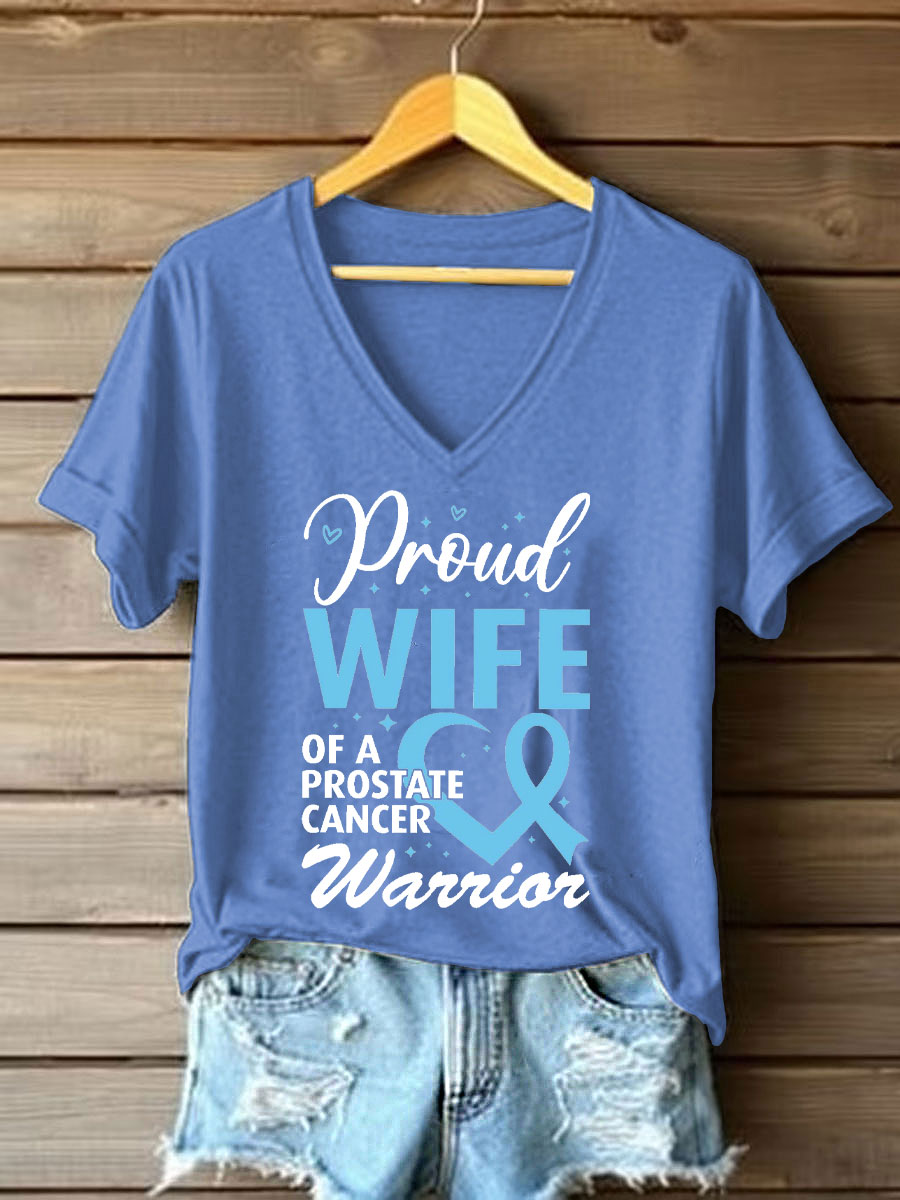 Women's Prostate Cancer Awareness Wife T-Shirt