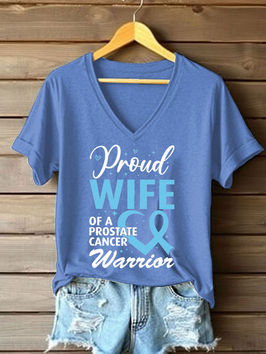 Women's Prostate Cancer Awareness Wife T-Shirt