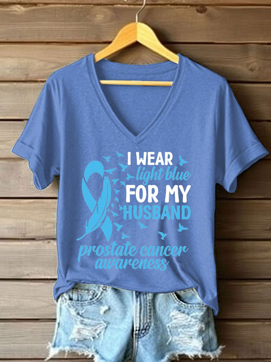 Women's Prostate Cancer Awareness Wife T-Shirt
