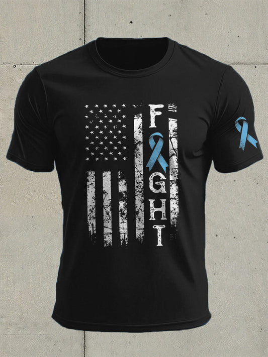 Men's Prostate Cancer Awareness Flag Print T-Shirt