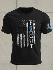 Men's Prostate Cancer Awareness Flag Print T-Shirt