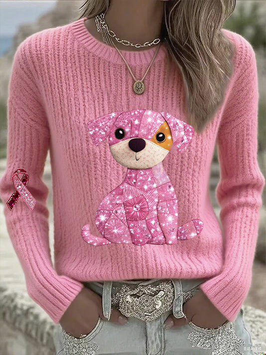 Women's Breast Cancer Awareness Pink Ribbon Long Sleeve T-shirt