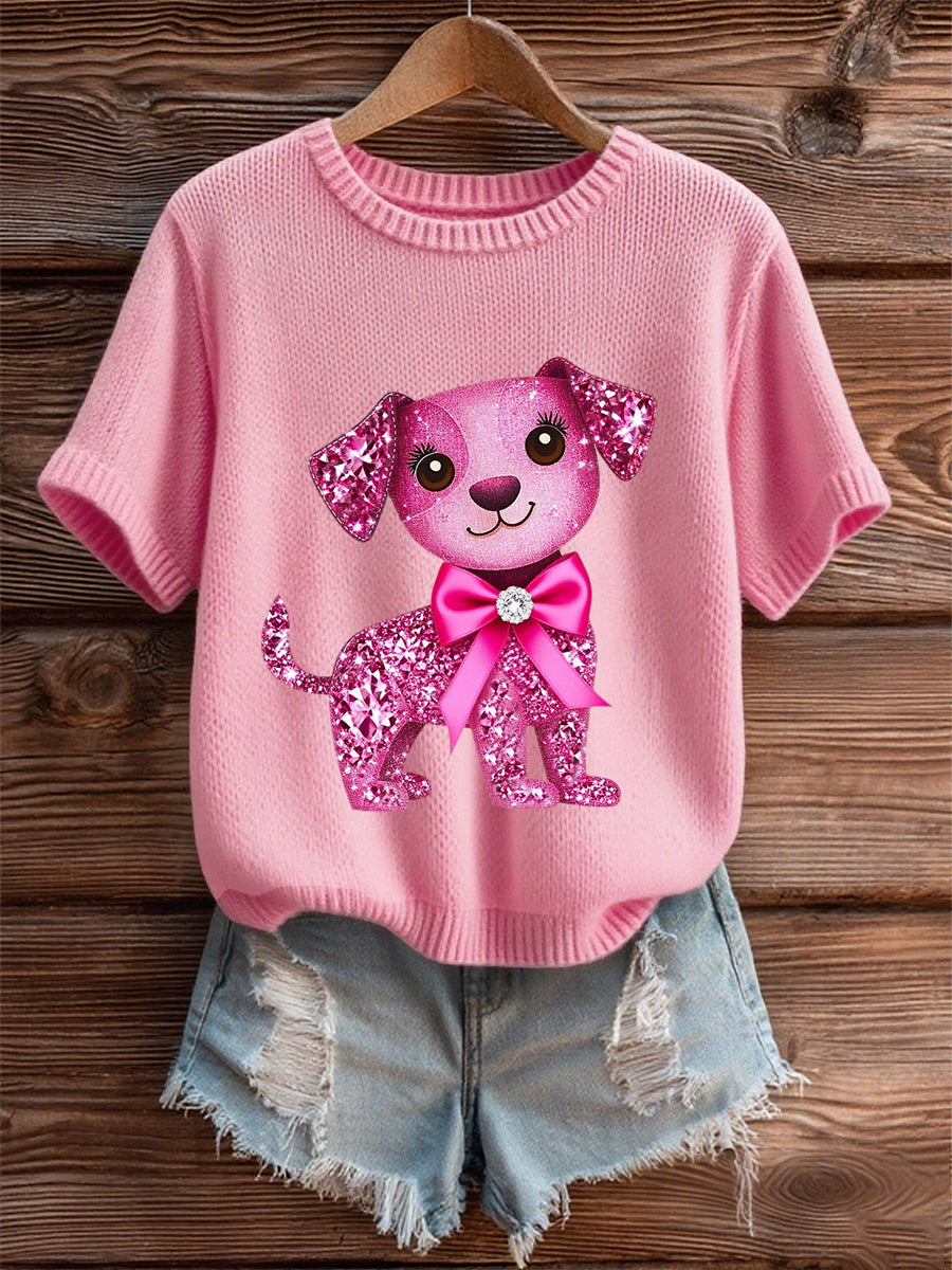 Women's Breast Cancer Awareness Pink Ribbon Short Sleeve T-shirt