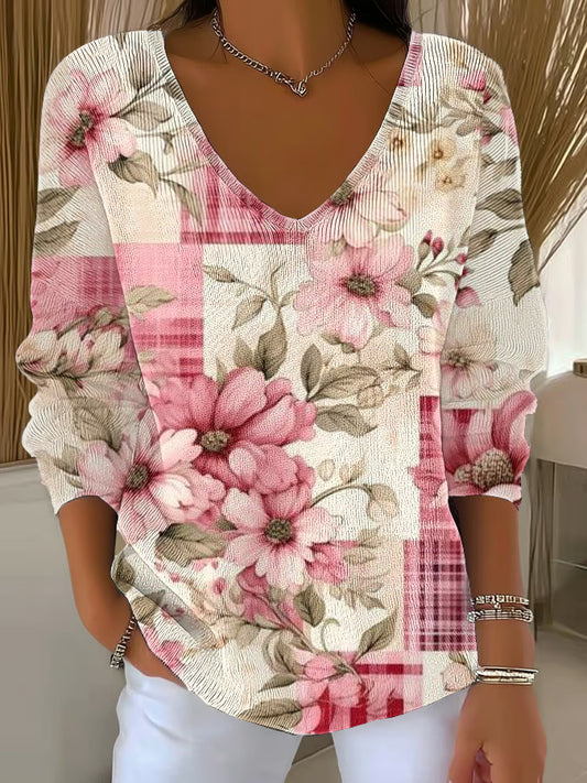 Women's Breast Cancer Pink Printed Casual Top