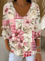 Women's Breast Cancer Pink Printed Casual Top