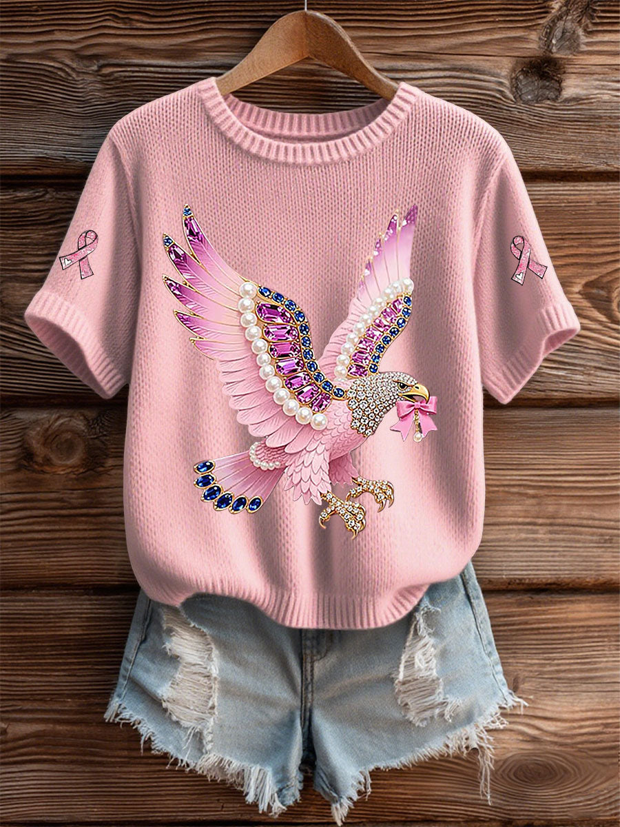 Women's Breast Cancer Awareness Print Casual T-Shirt