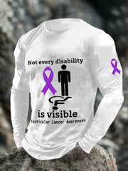 Men's Not Ever Disability is Visible Testicular Cancer Awareness Long Sleeve T-Shirts
