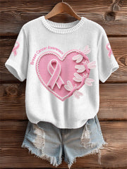 Women's Pink Dradonflies Pink Ribbon Breast Cancer Awareness Support Tee
