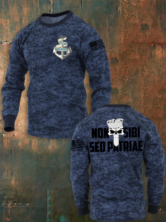 Men's Non Sibi Sed Patriae Navy 250th Anniversary Crew Neck Sweatshirt