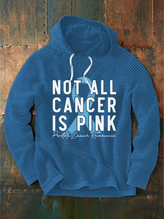 Men's Prostate Cancer Awareness Ribbon Waffle Casual Hoodie