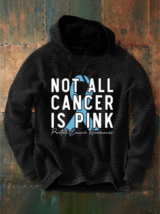 Men's Prostate Cancer Awareness Ribbon Waffle Casual Hoodie