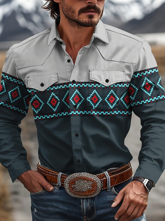 Men's Vintage Western Cowboy Shirt