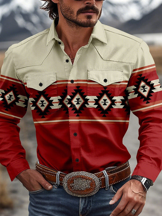 Men's Vintage Western Cowboy Shirt