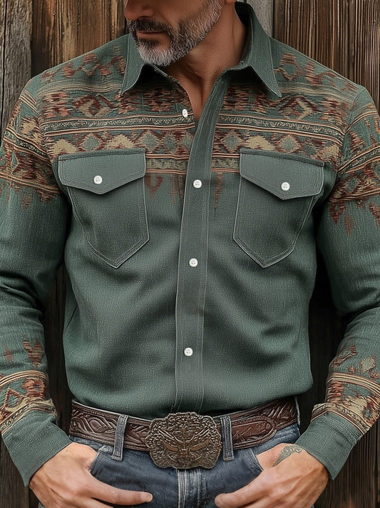 Men's Vintage Western Cowboy Shirt
