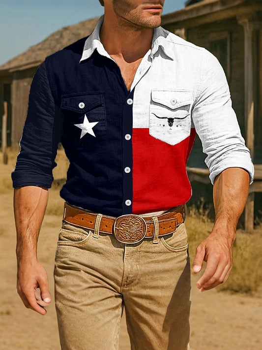 Men's Vintage Western Cowboy Shirt