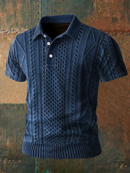 Men's Vintage Western Textured Lapel Top