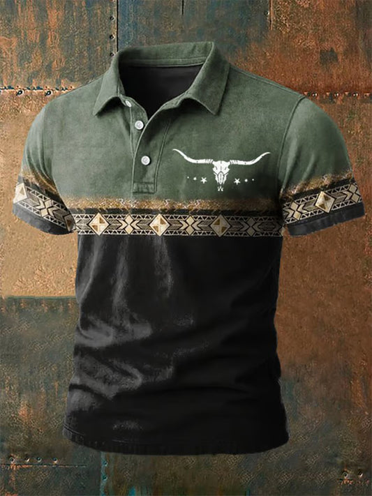 Men's Western-Style Printed Casual Shirt