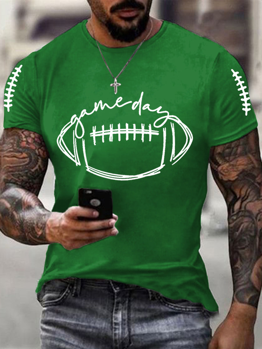 Men's Football Fans Lovers Gameday Casual Tee