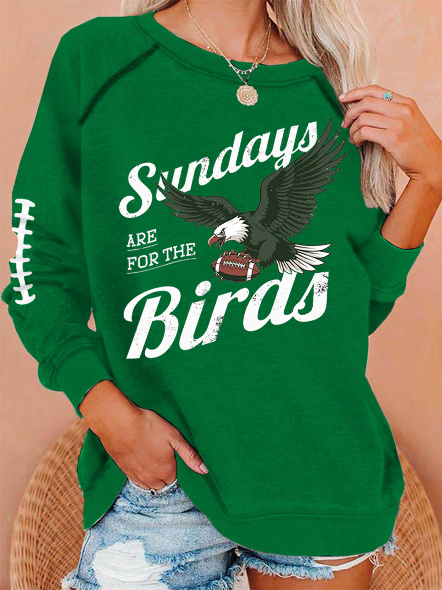 Women's Sundays Are For The Birds Football Fans Lovers Gameday Casual Sweatshirt
