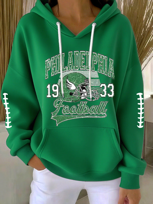 Women's Football Fans Lovers Gameday Casual Hoodie