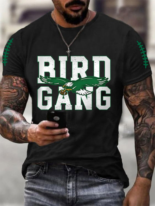 Men's Bird Gang Football Fans Lovers Gameday Casual Tee