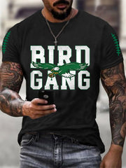 Men's Bird Gang Football Fans Lovers Gameday Casual Tee