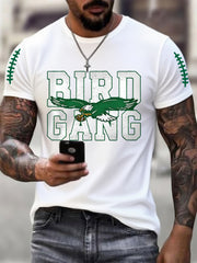 Men's Bird Gang Football Fans Lovers Gameday Casual Tee
