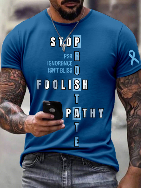 Men's Prostate Cancer Awareness Print T-Shirt