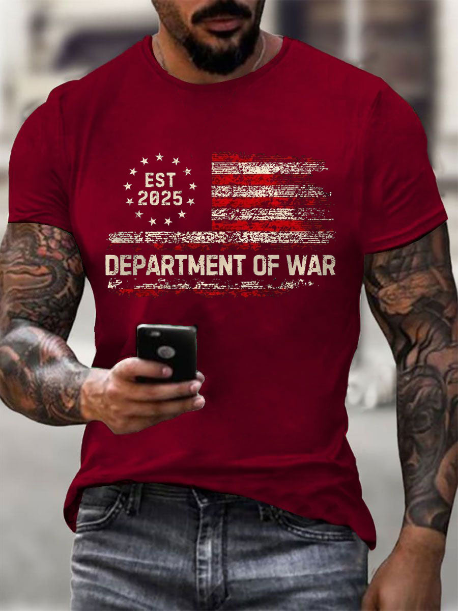 Men's Department of War 2025 Print short-sleeved T-shirt gracestitchs