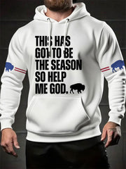 Men's Football Lover Buffalo Printed Hoodie