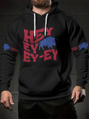 Men's Football Lover Buffalo Printed Hoodie